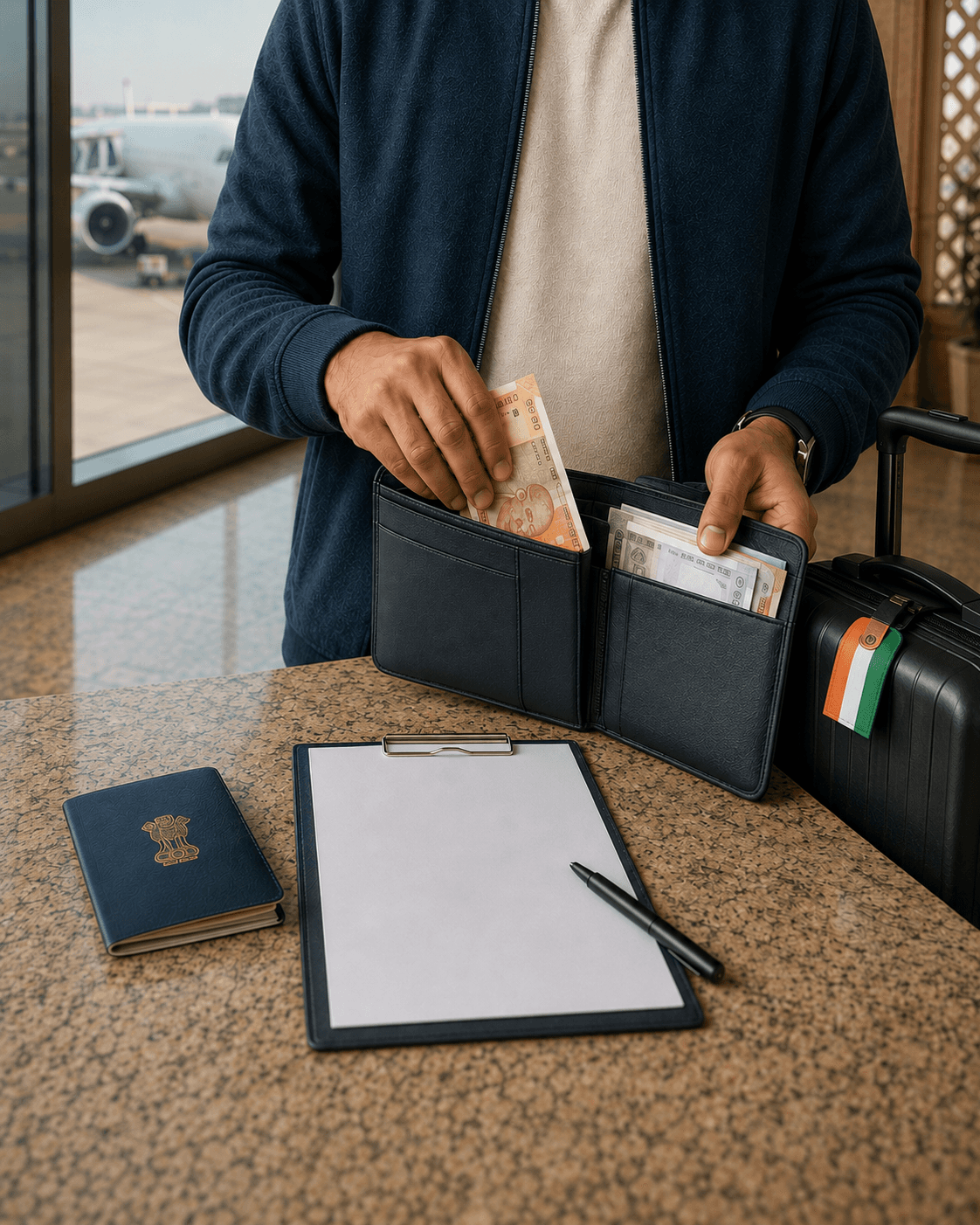 Travelers departing India should check current limits and declaration requirements before carrying Indian or foreign currency on an international flight.