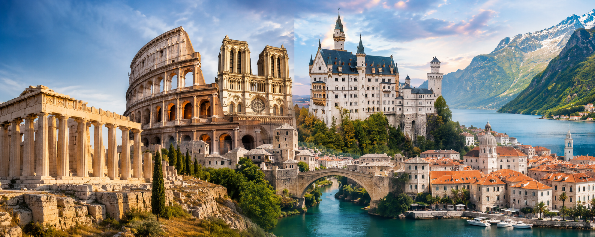 Europe is home to nearly half of the world's UNESCO World Heritage Sites, reflecting thousands of years of preserved history, architecture, culture, and natural heritage.