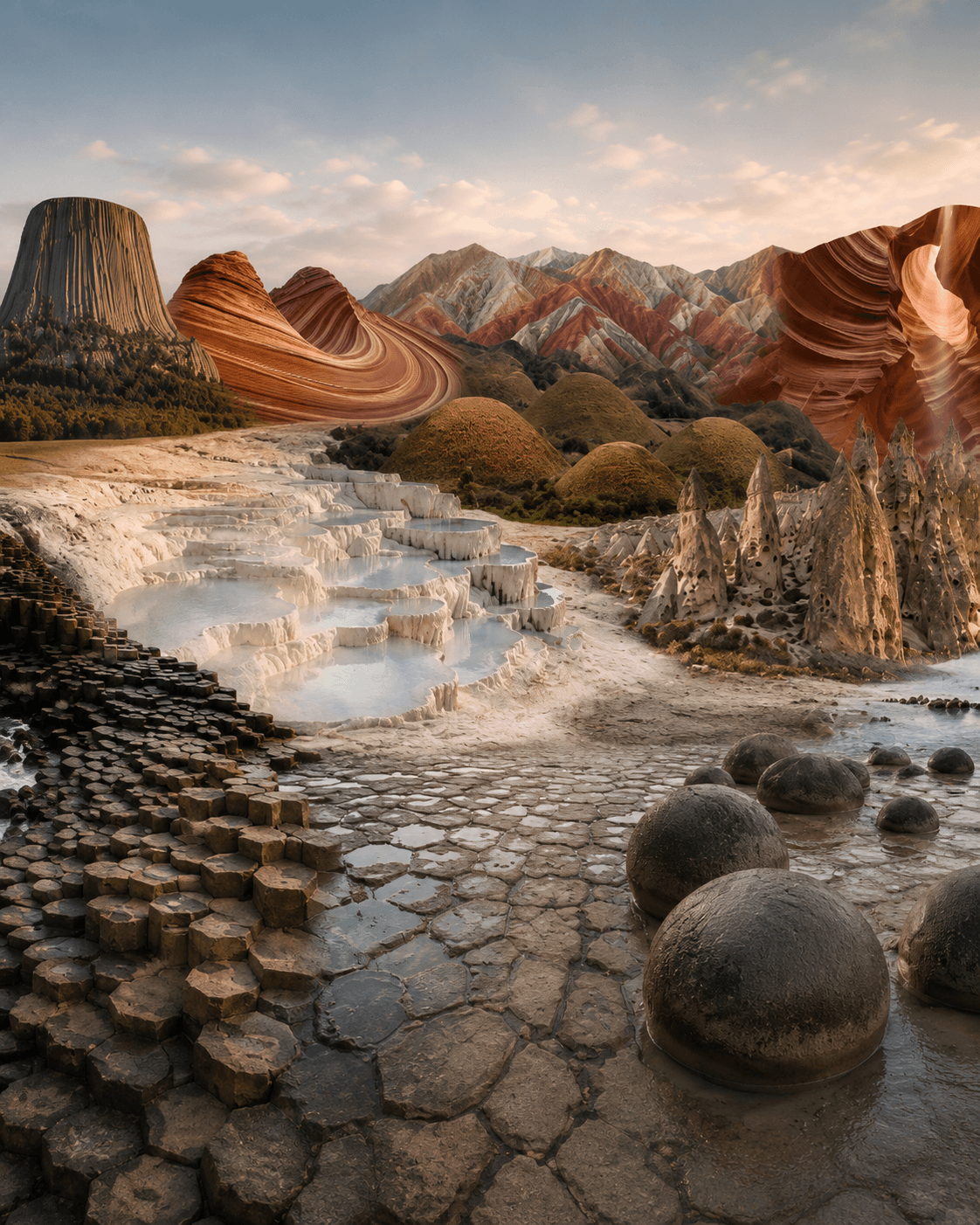 From basalt columns to travertine terraces, these formations prove that geology can look like architecture.
